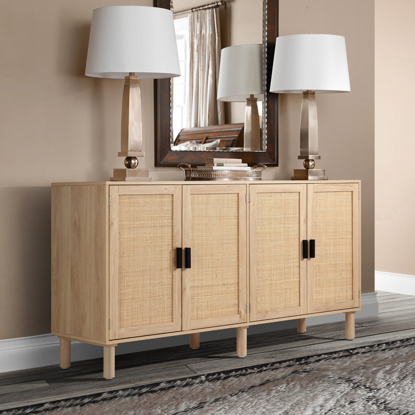Finnhomy 4 Door Sideboard Buffet Cabinet, ASIN:B0C13CZWDX