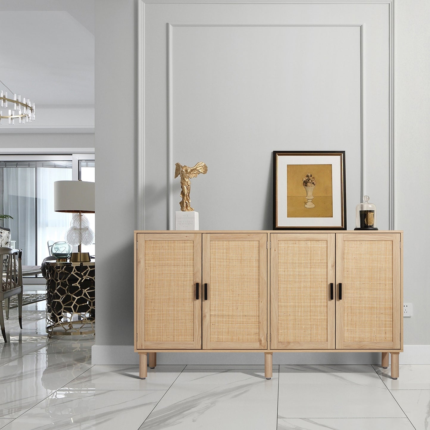 Finnhomy 4 Door Sideboard Buffet Cabinet, ASIN:B0C13CZWDX