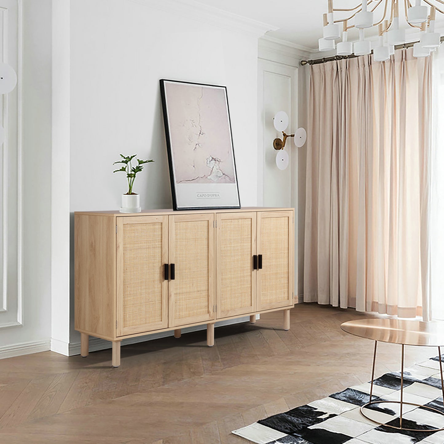 Finnhomy 4 Door Sideboard Buffet Cabinet, ASIN:B0C13CZWDX