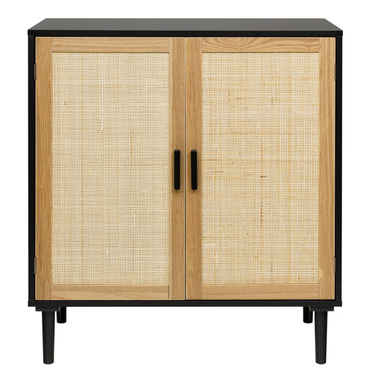 Finnhomy Sideboard Buffet Cabinet, Kitchen Storage Cabinet with Rattan Decorated Doors, Liquor Cabinet for Bar, Dining Room, Hallway, Cupboard Console Table, Accent Cabinet, 31.5X 15.8X 34.6 Inches, F20SCRD1V7603