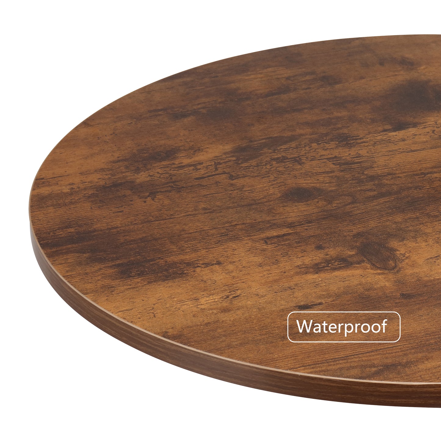 Finnhomy 23.6inches Round Cocktail Bar Table with Metal Base, Tall Bistro Pub Table, Counter Bar Height Table for Kitchen, Dining Room, Living Room, Easy Assembly, Rustic Brown, F20BT72T9543