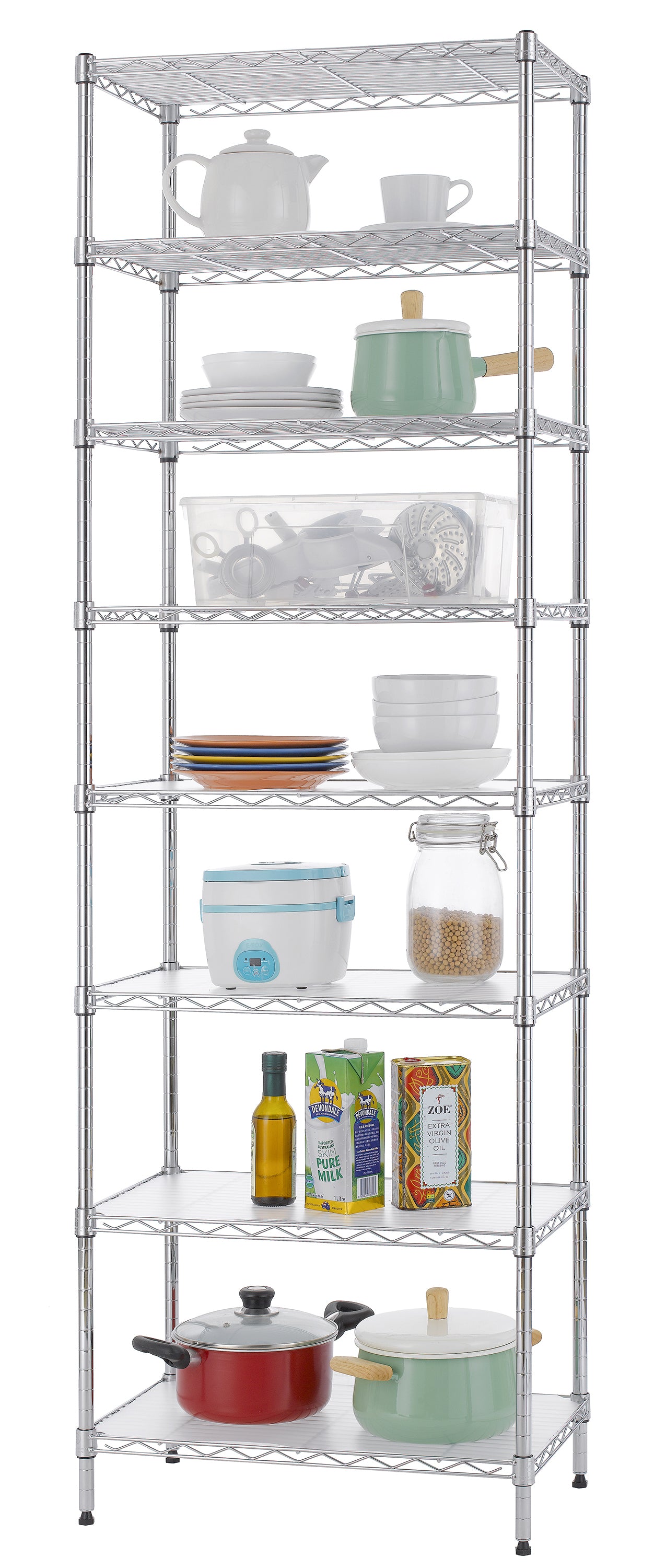 at Home 3-Tier Metal Shelving Unit, Chrome