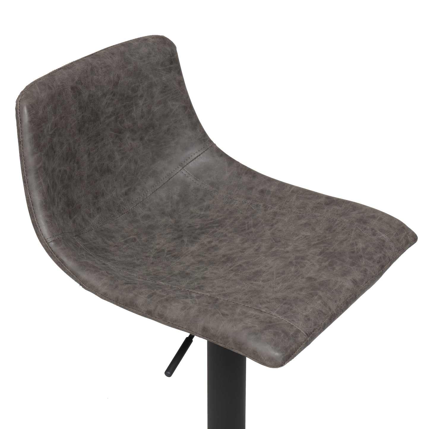 Finnhomy Bar Stool with Swivel & Adjustable Height, Set of 2, Vintage Leather, Retro Grey, F20BS2GT9534