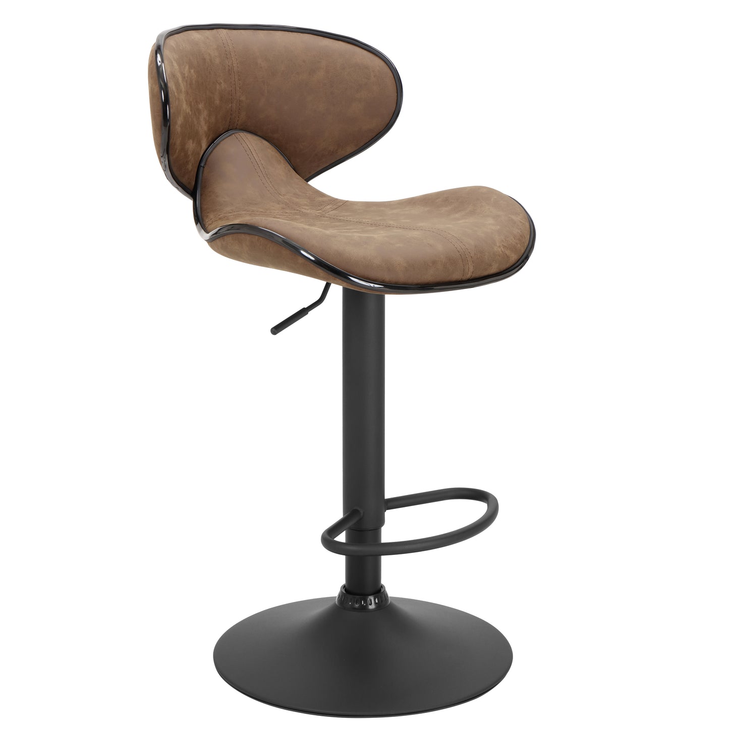 Finnhomy Bar Stool with Adjustable Height & Swivel, Set of 2, Vintage Leather, Retro Brown, F20BSLBT9531