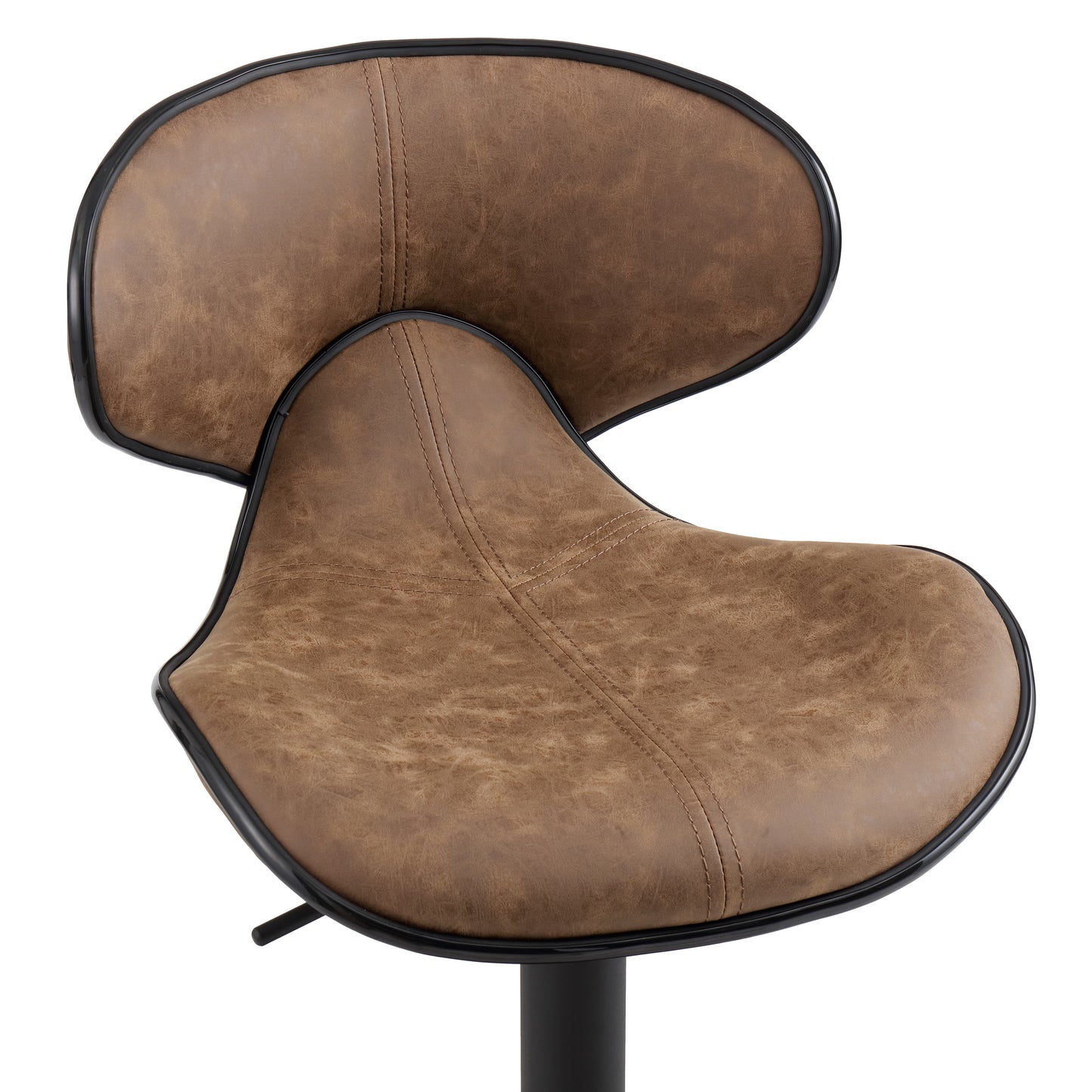 Finnhomy Bar Stool with Adjustable Height & Swivel, Set of 2, Vintage Leather, Retro Brown, F20BSLBT9531