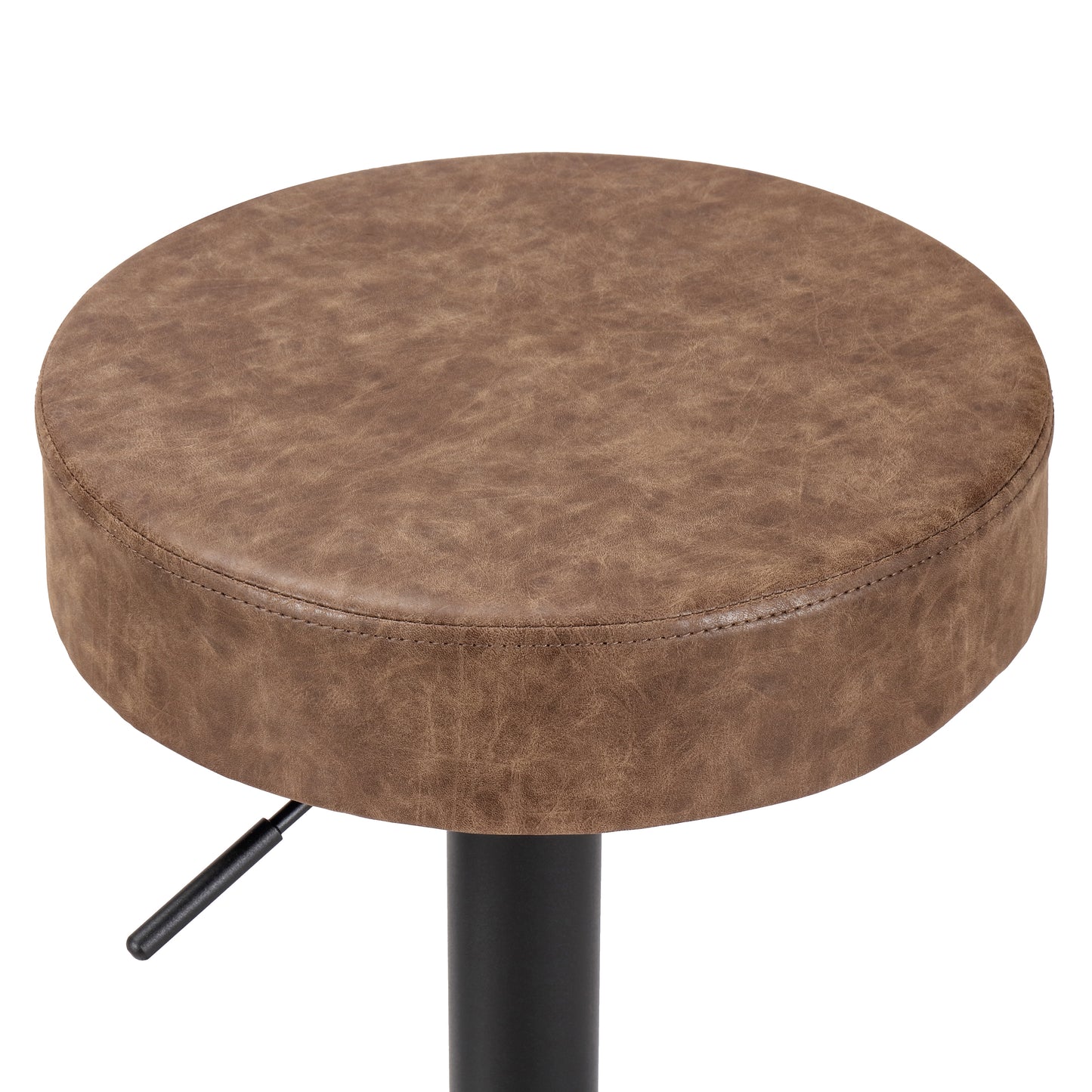 Finnhomy Bar Stools Set of 2 Counter Height, Swivel Barstools with Footrest and Backless Round, Height Adjustable Modern Bar stools for Kitchen, Vintage Leather, Retro Brown