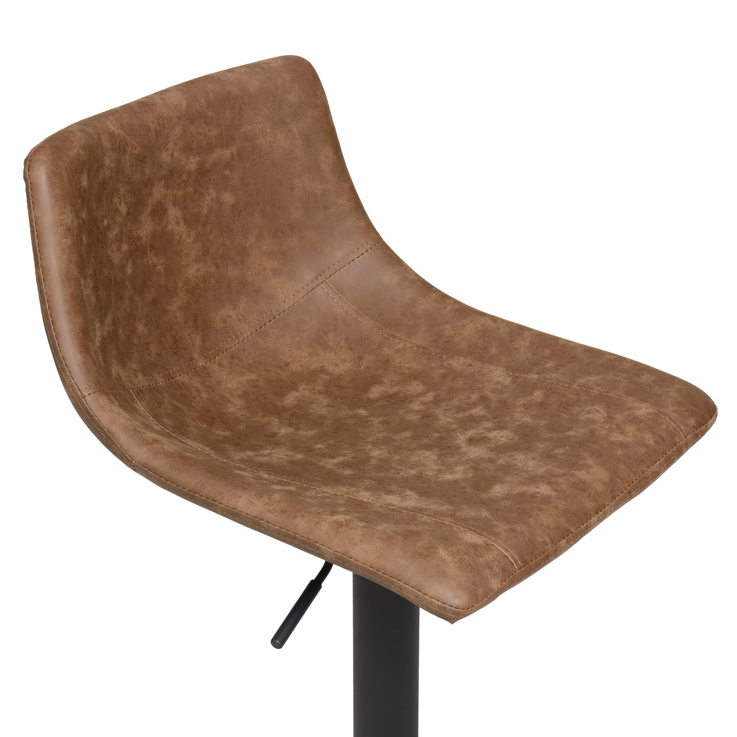 Finnhomy Bar Stool with Swivel & Adjustable Height, Set of 2, Vintage Leather, Retro Brown, F20BS2BT9533