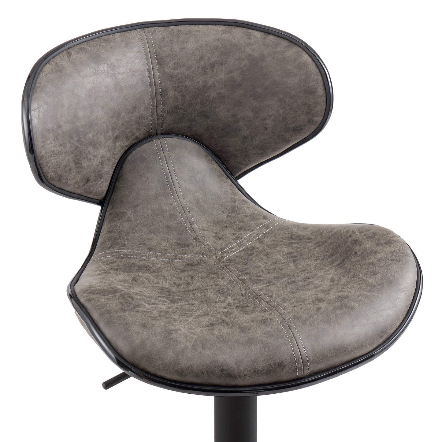 Finnhomy Bar Stool with Adjustable Height & Swivel, Set of 2, Vintage Leather, Retro Grey, F20BSLGT9532