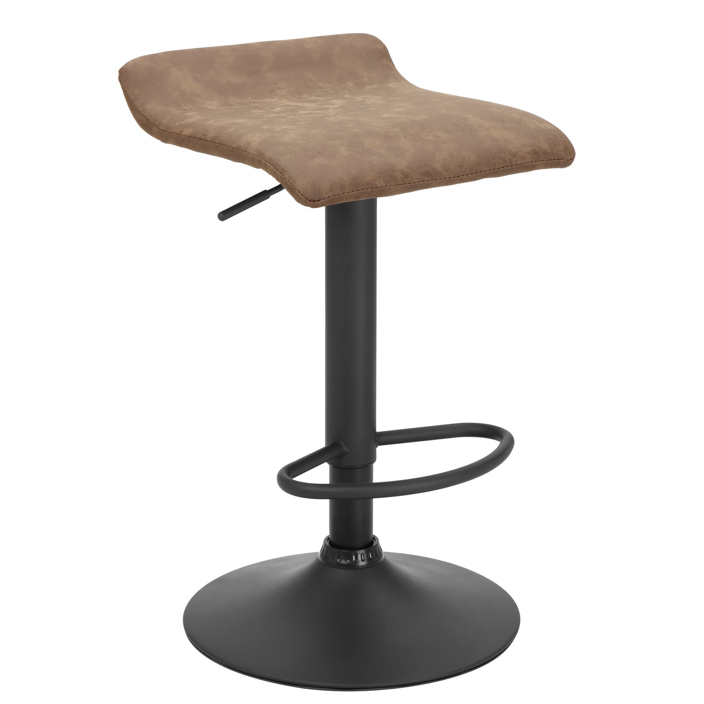 Finnhomy Bar Stool with Adjustable Height & Swivel, Set of 2, Vintage Leather, Retro Brown, F20BS3BT9535