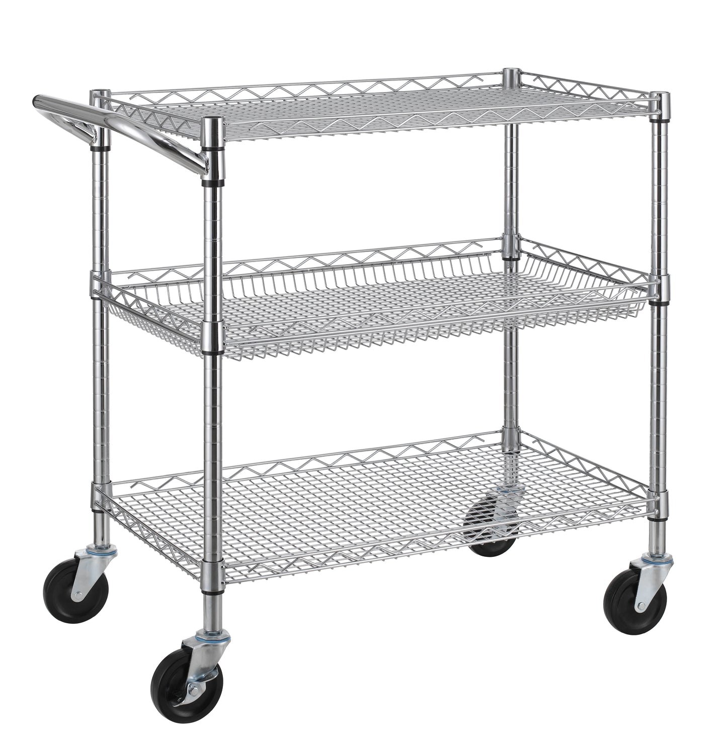 Finnhomy 8-Tier Wire Shelving Unit Adjustable Steel Wire Rack Shelving 8  Shelves Steel Storage Rack or Two 4-Tier Shelving Units with PE mat,  Leveling