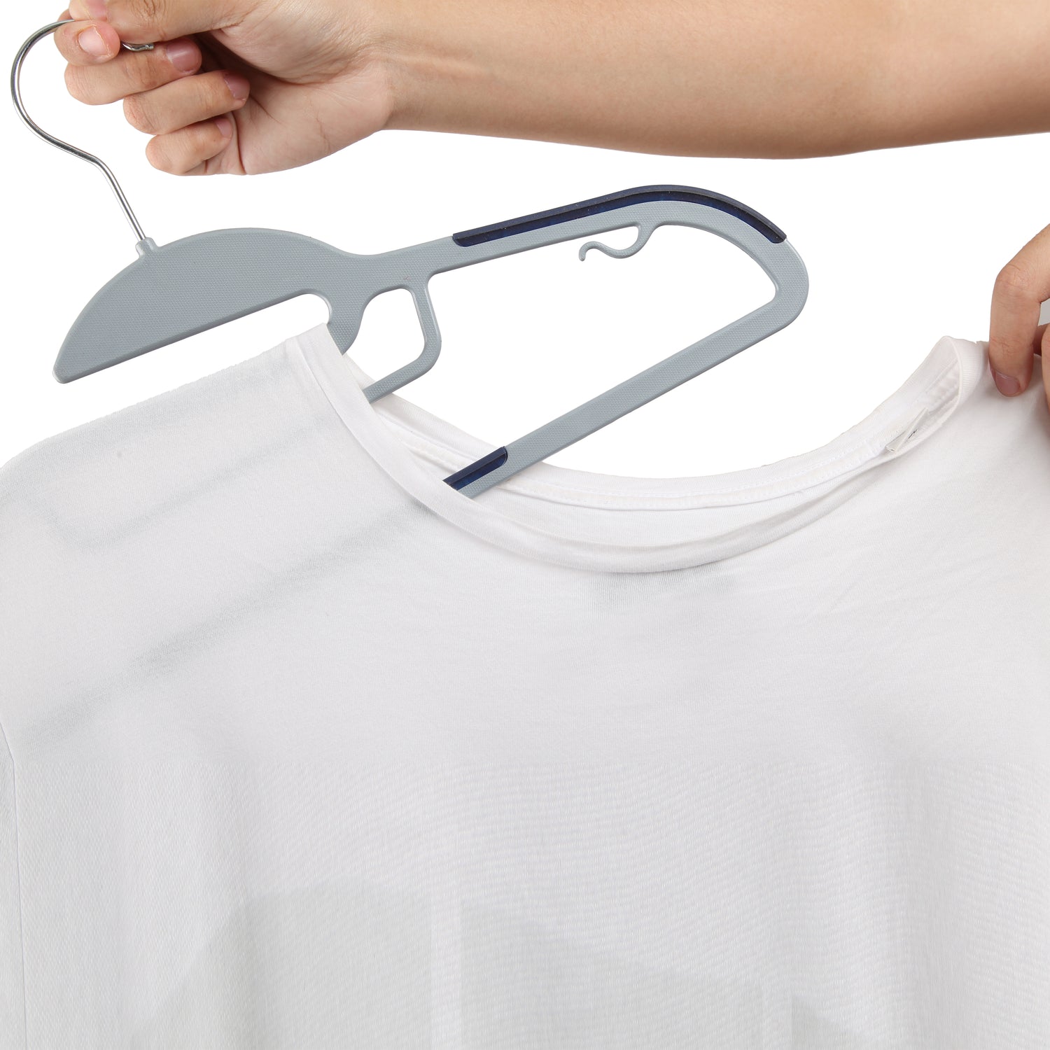 Wish & Buy - Heavy Duty Slim Clear Hangers - Ridged Non-Slip