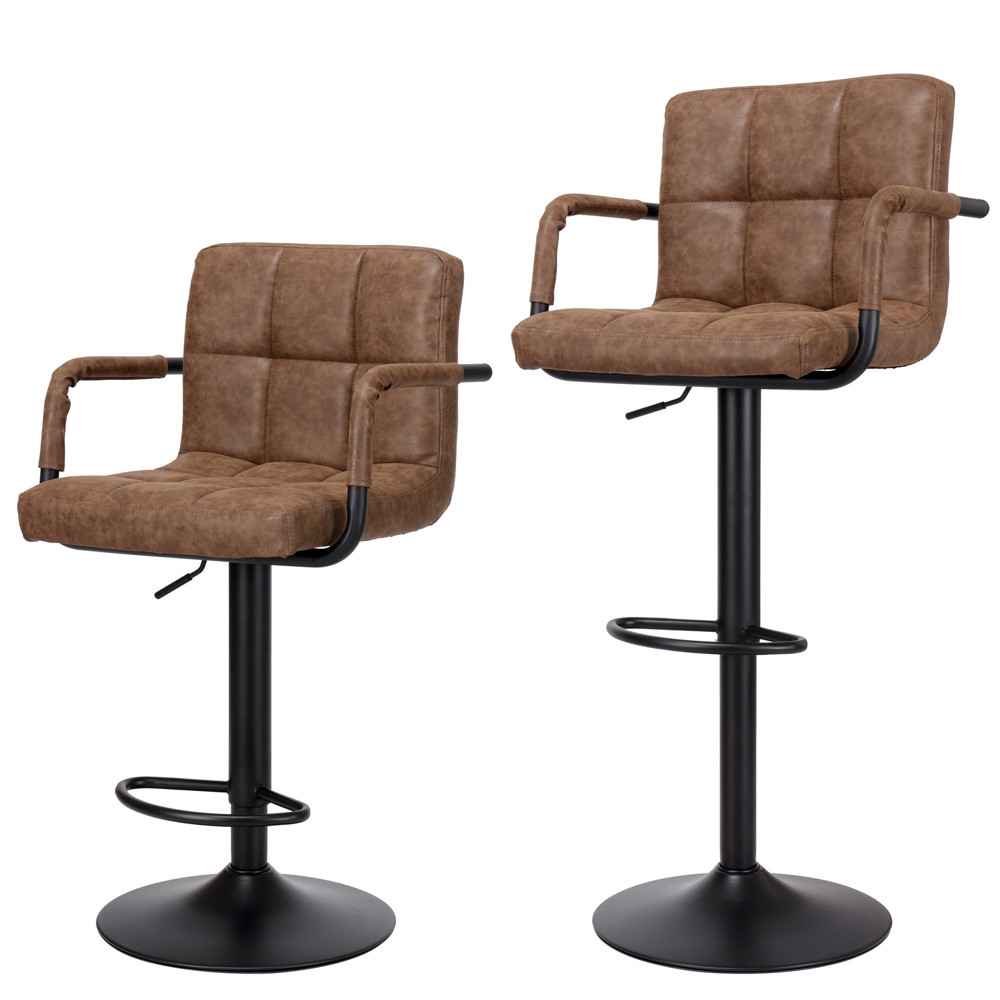 Finnhomy Bar Stools Set of 2 Counter Height, Swivel Barstools with Arm